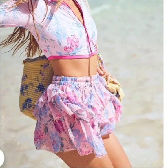 Love Shack Fancy, Brynlee Skirt in Whispering Lilac - Picture 4 of 11